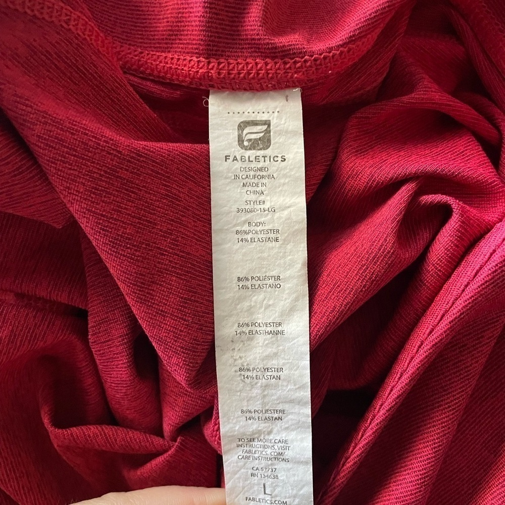 Fabletics Women’s Lima Capri Leggings L Cranberry Stripe - Picture 7 of 9